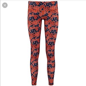 Navy & orange Syracuse leggings